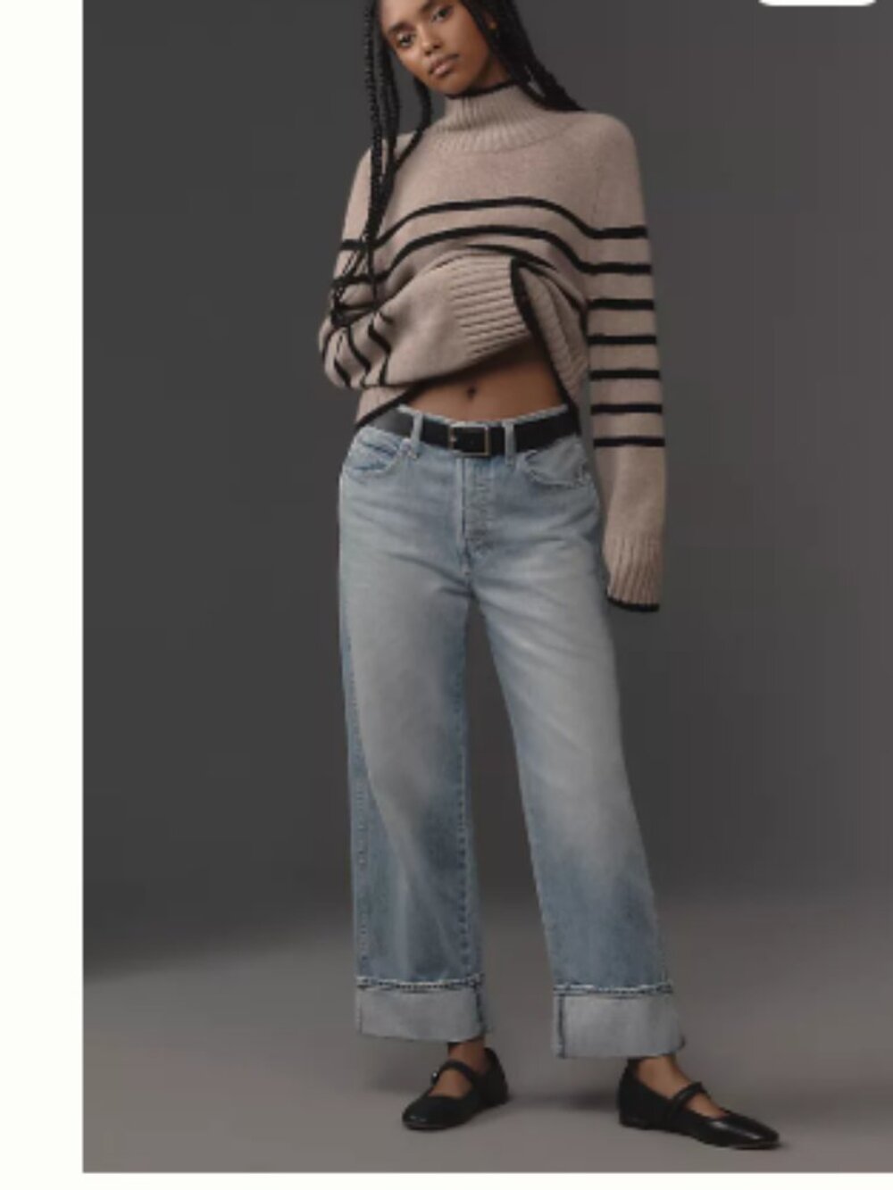AMO Sonia Cuffed Mid-Rise Straight-Leg Jeans Boyfriend Relaxed Sz 25
